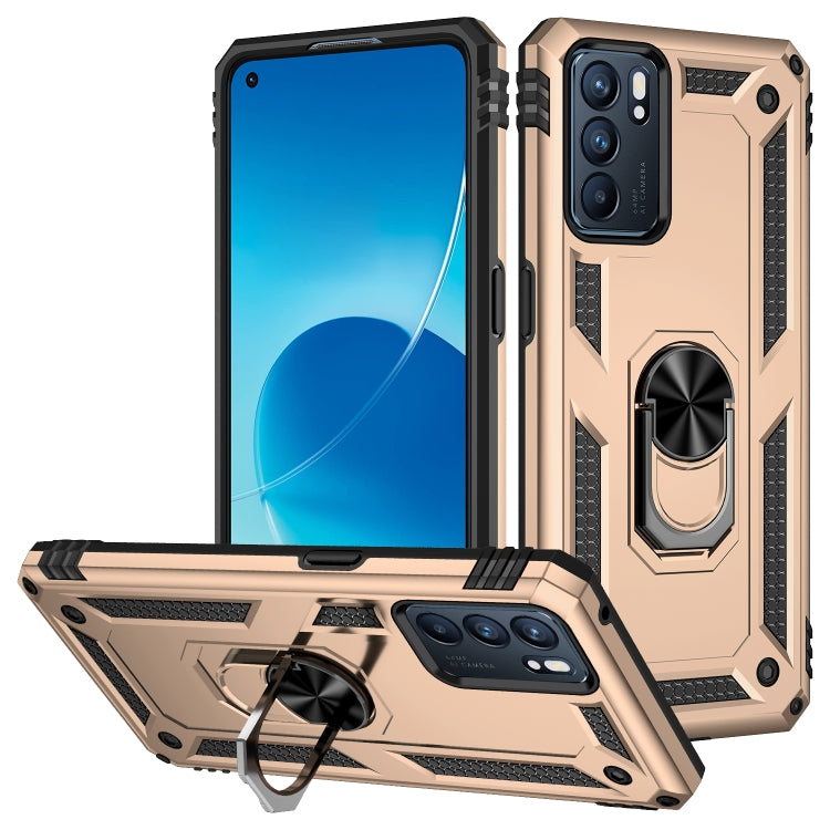 For OPPO Reno6 5G Shockproof TPU + PC Holder Phone Case
