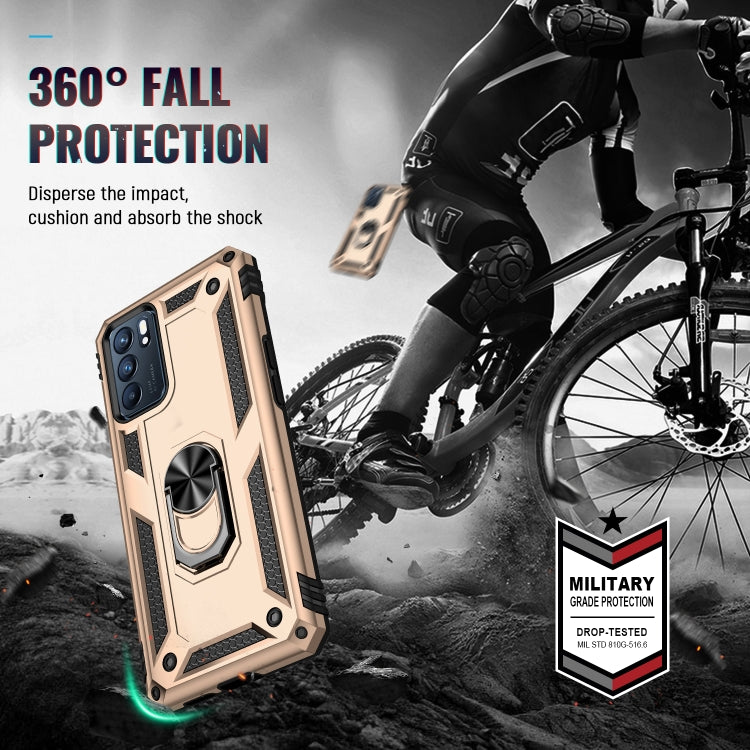 For OPPO Reno6 5G Shockproof TPU + PC Holder Phone Case
