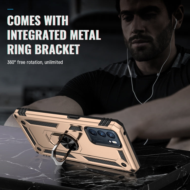 For OPPO Reno6 5G Shockproof TPU + PC Holder Phone Case