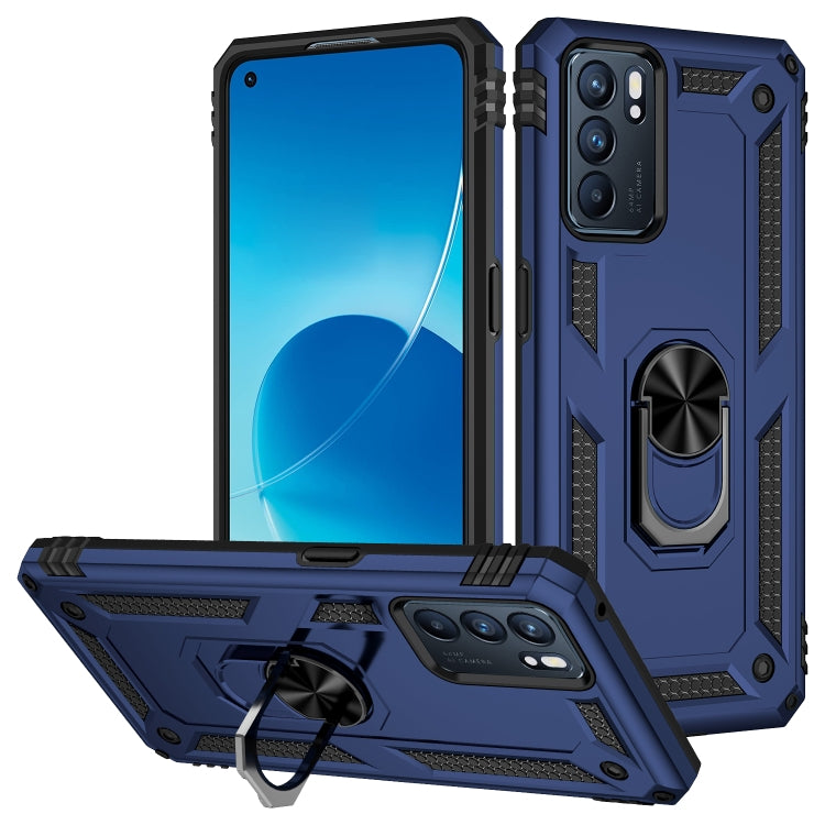 For OPPO Reno6 5G Shockproof TPU + PC Holder Phone Case
