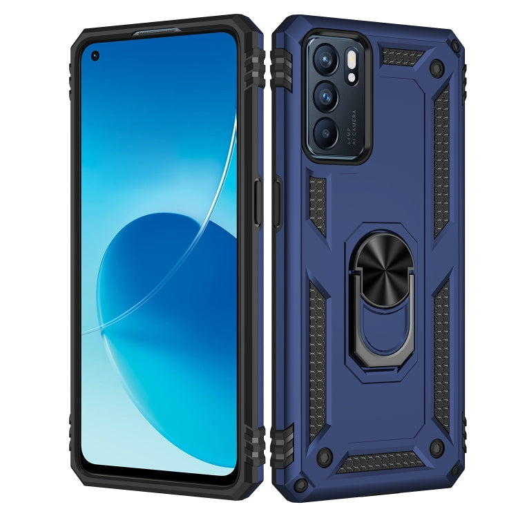 For OPPO Reno6 5G Shockproof TPU + PC Holder Phone Case