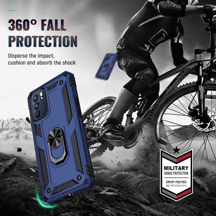For OPPO Reno6 5G Shockproof TPU + PC Holder Phone Case