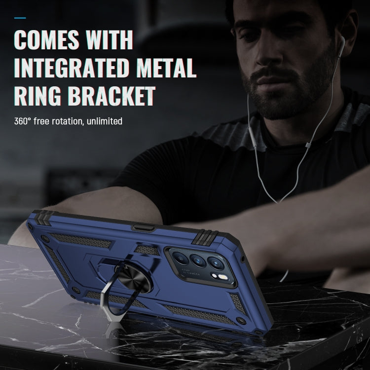 For OPPO Reno6 5G Shockproof TPU + PC Holder Phone Case