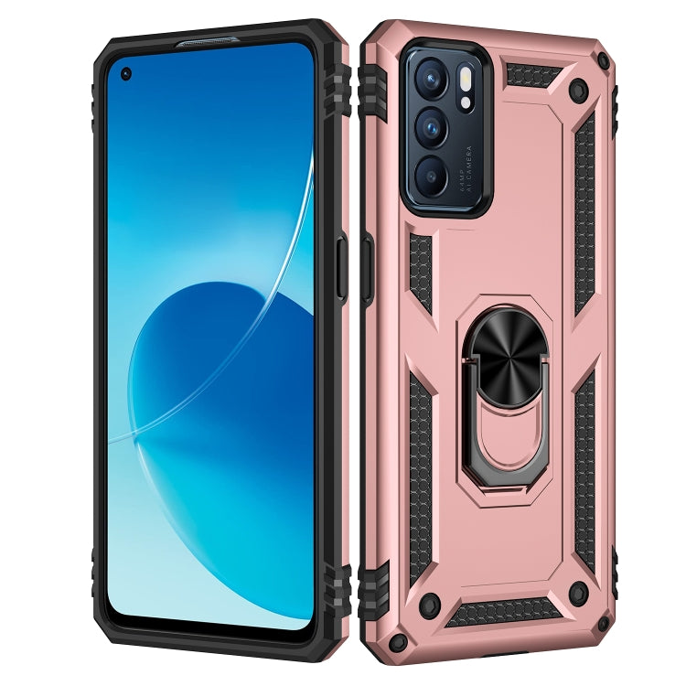 For OPPO Reno6 5G Shockproof TPU + PC Holder Phone Case