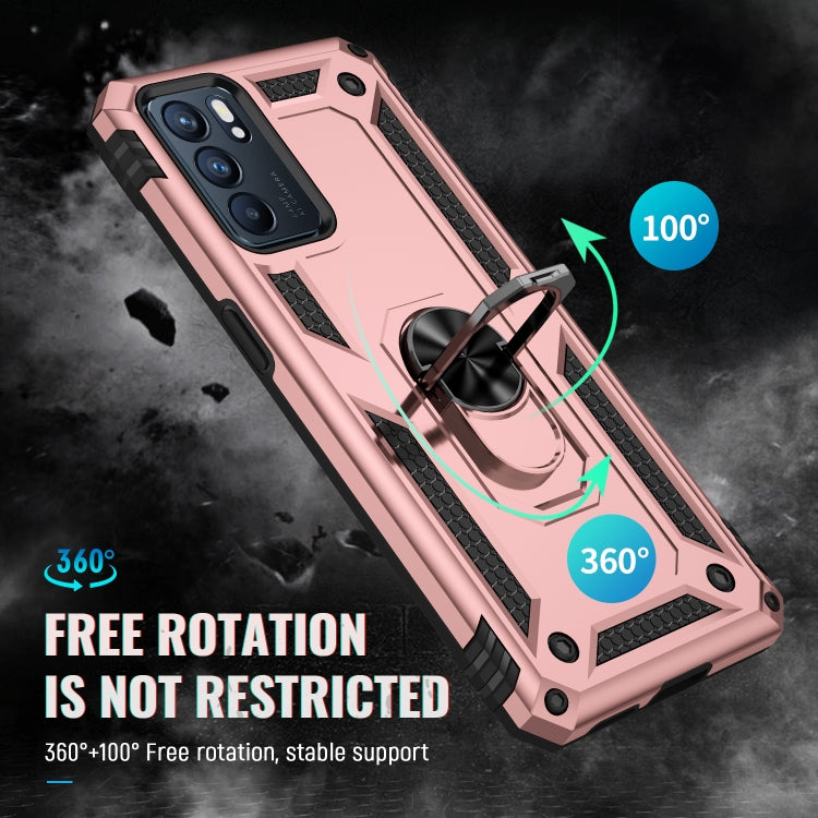 For OPPO Reno6 5G Shockproof TPU + PC Holder Phone Case