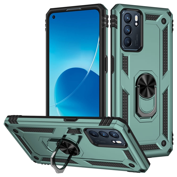 For OPPO Reno6 5G Shockproof TPU + PC Holder Phone Case