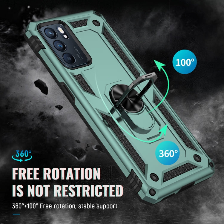 For OPPO Reno6 5G Shockproof TPU + PC Holder Phone Case
