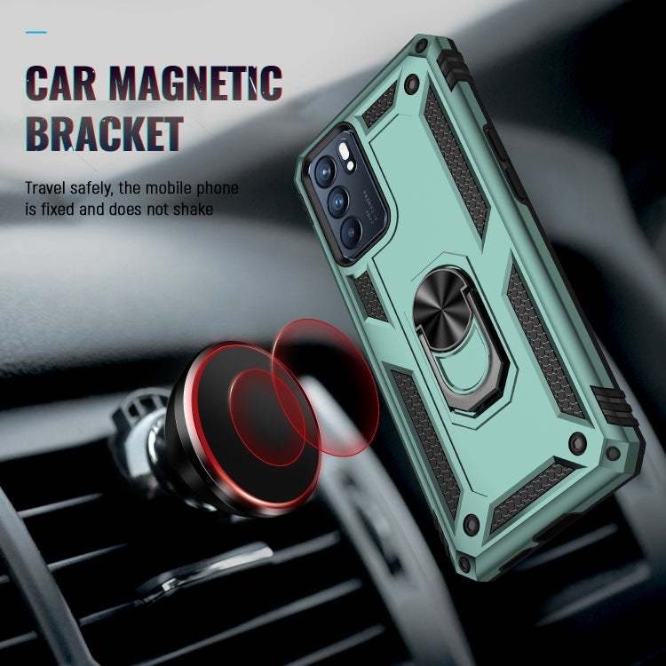 For OPPO Reno6 5G Shockproof TPU + PC Holder Phone Case