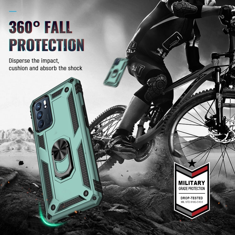For OPPO Reno6 5G Shockproof TPU + PC Holder Phone Case