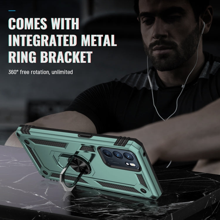 For OPPO Reno6 5G Shockproof TPU + PC Holder Phone Case