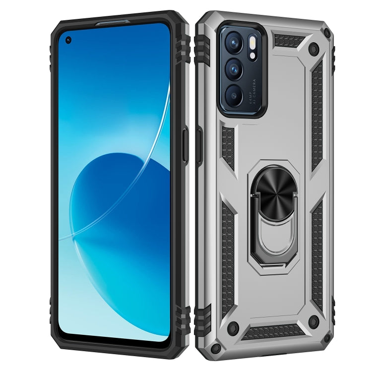 For OPPO Reno6 5G Shockproof TPU + PC Holder Phone Case