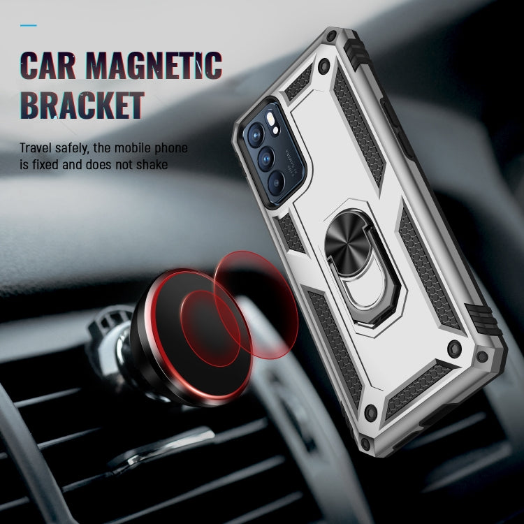 For OPPO Reno6 5G Shockproof TPU + PC Holder Phone Case