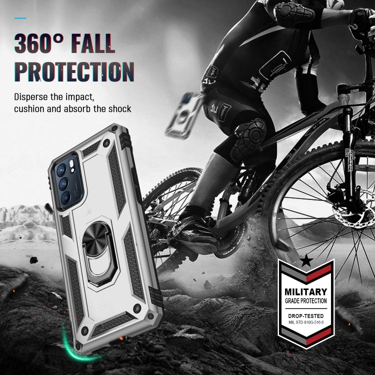 For OPPO Reno6 5G Shockproof TPU + PC Holder Phone Case