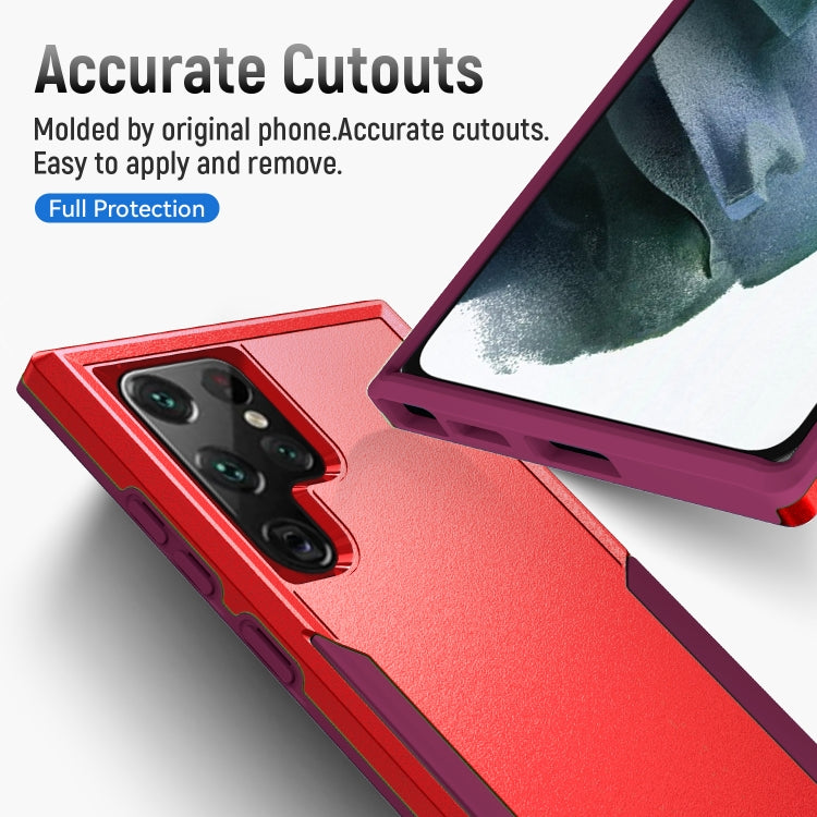 For Samsung Galaxy S22 Ultra 5G Pioneer Armor Heavy Duty PC + TPU Phone Case
