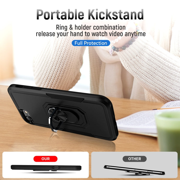 For iPhone SE 2022 / SE 2020 / 8 / 7 Pioneer Armor Heavy Duty PC + TPU Holder Phone Case