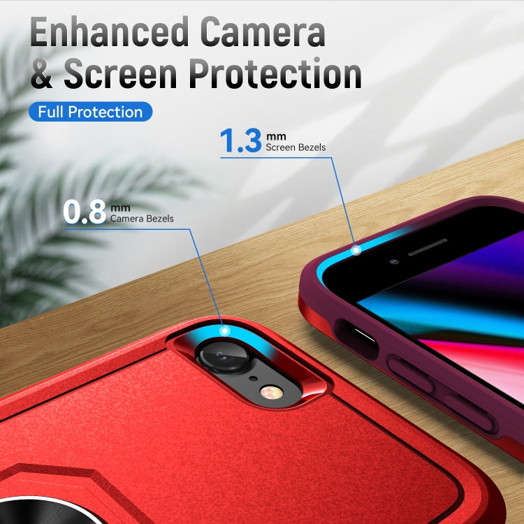 For iPhone SE 2022 / SE 2020 / 8 / 7 Pioneer Armor Heavy Duty PC + TPU Holder Phone Case