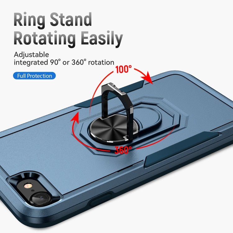 For iPhone SE 2022 / SE 2020 / 8 / 7 Pioneer Armor Heavy Duty PC + TPU Holder Phone Case