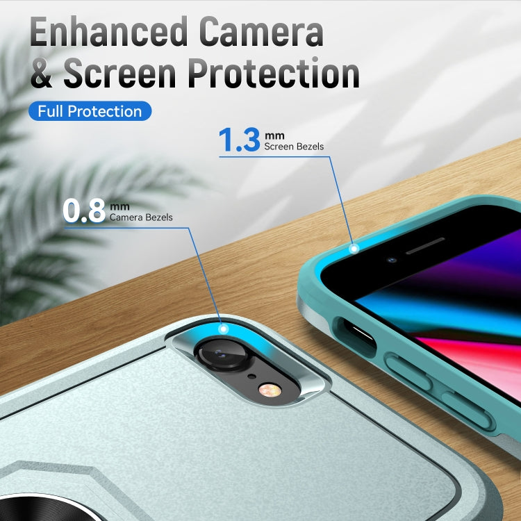 For iPhone SE 2022 / SE 2020 / 8 / 7 Pioneer Armor Heavy Duty PC + TPU Holder Phone Case