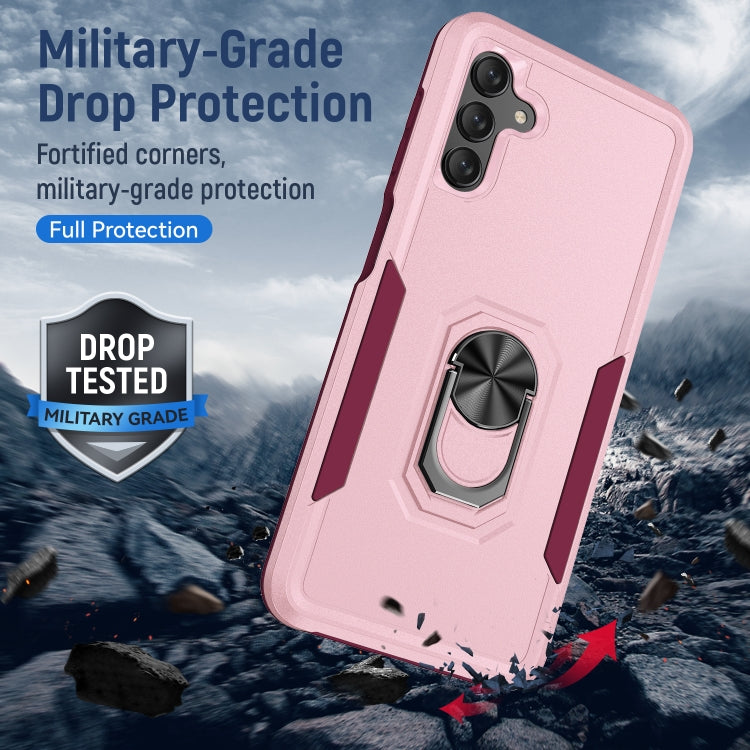 For Samsung Galaxy A13 5G Pioneer Armor Heavy Duty PC + TPU Holder Phone Case