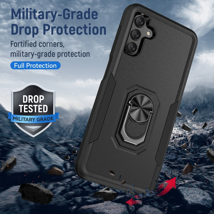 For Samsung Galaxy A13 5G Pioneer Armor Heavy Duty PC + TPU Holder Phone Case