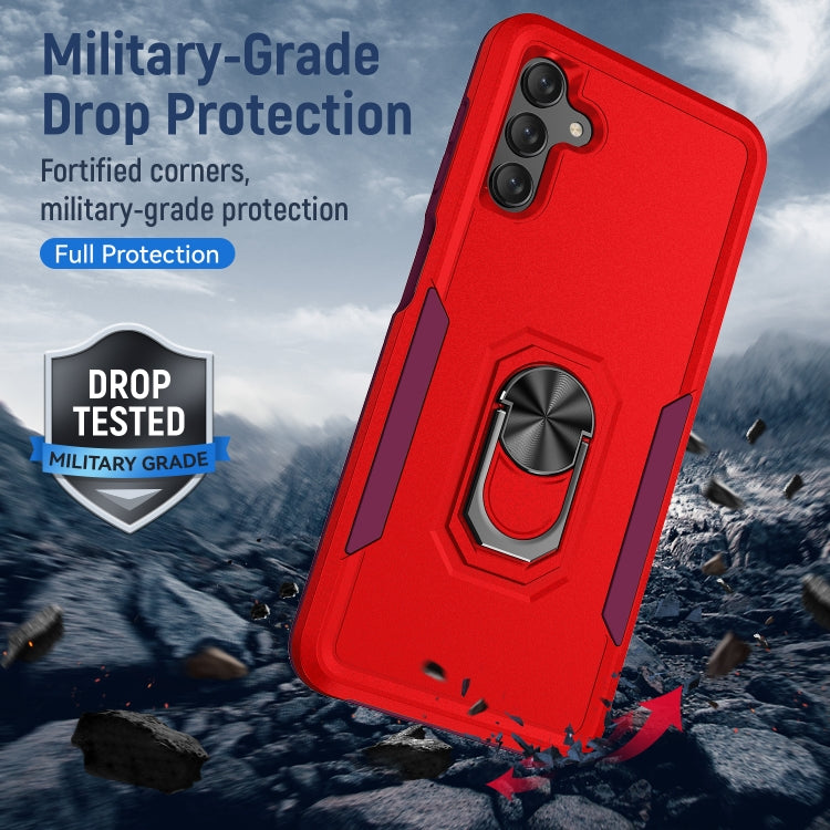 For Samsung Galaxy A13 5G Pioneer Armor Heavy Duty PC + TPU Holder Phone Case