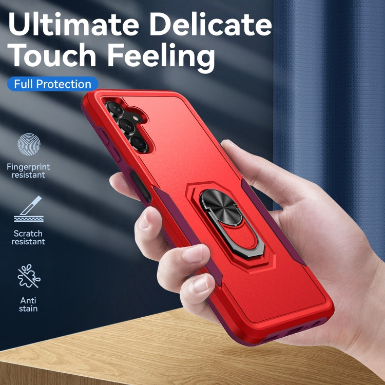 For Samsung Galaxy A13 5G Pioneer Armor Heavy Duty PC + TPU Holder Phone Case