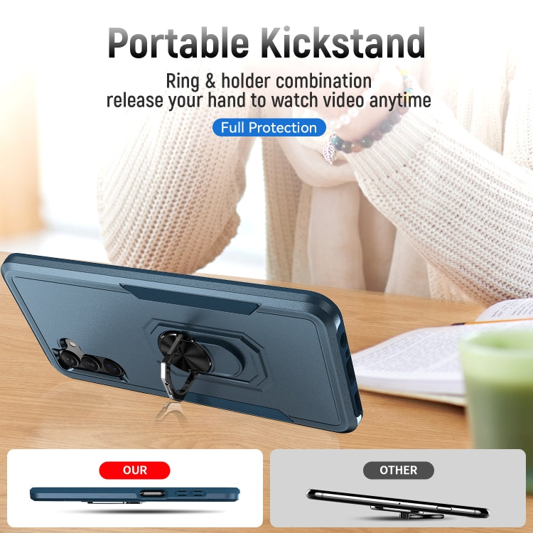 For Samsung Galaxy A13 5G Pioneer Armor Heavy Duty PC + TPU Holder Phone Case