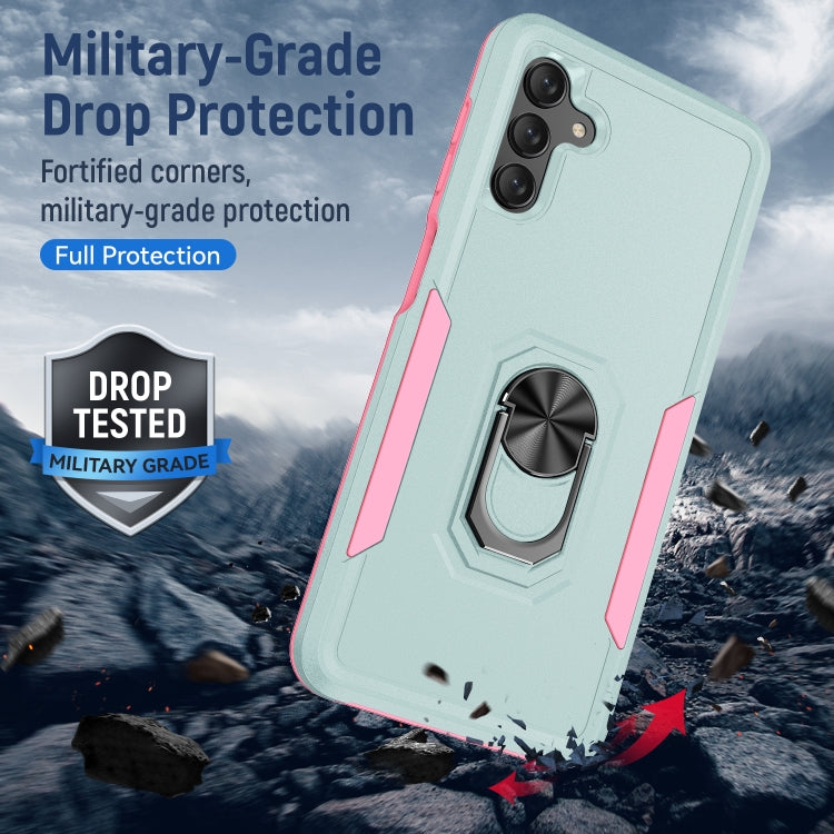 For Samsung Galaxy A13 5G Pioneer Armor Heavy Duty PC + TPU Holder Phone Case