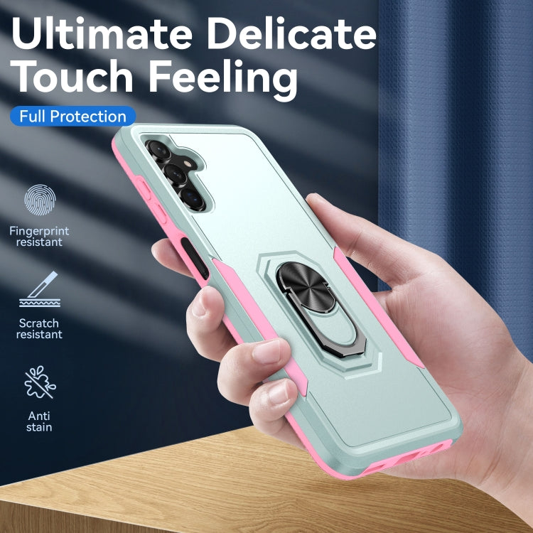 For Samsung Galaxy A13 5G Pioneer Armor Heavy Duty PC + TPU Holder Phone Case