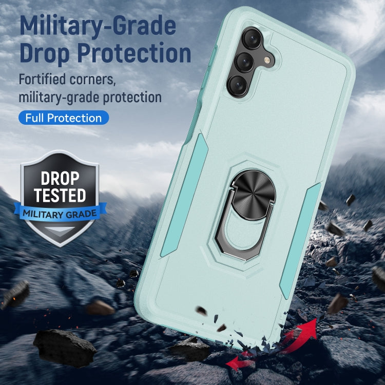 For Samsung Galaxy A13 5G Pioneer Armor Heavy Duty PC + TPU Holder Phone Case