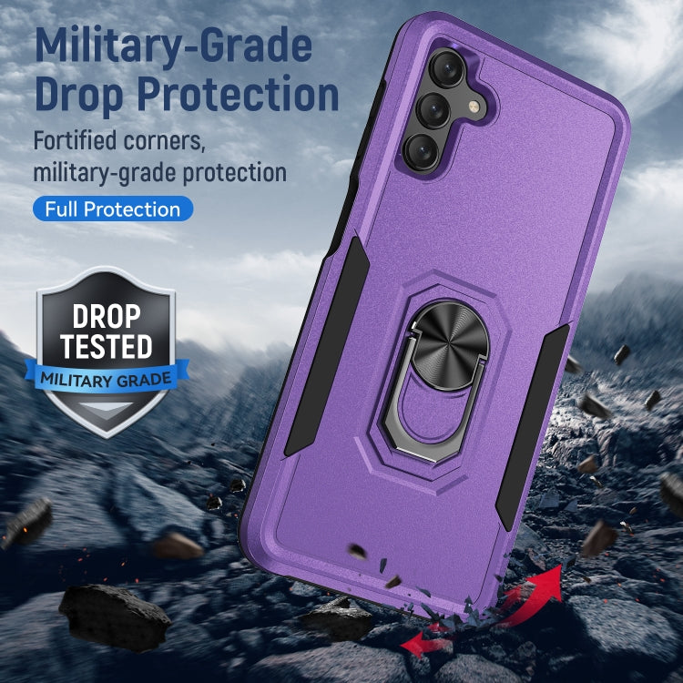 For Samsung Galaxy A13 5G Pioneer Armor Heavy Duty PC + TPU Holder Phone Case
