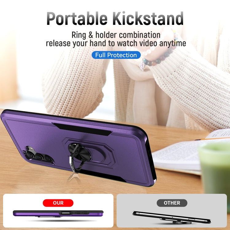 For Samsung Galaxy A13 5G Pioneer Armor Heavy Duty PC + TPU Holder Phone Case