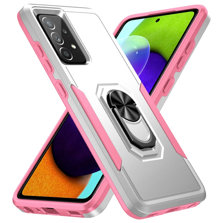 For Samsung Galaxy A52 5G / 4G Pioneer Armor Heavy Duty PC + TPU Holder Phone Case