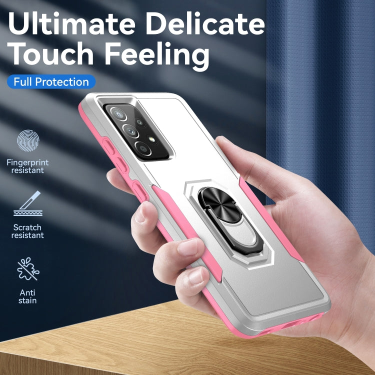 For Samsung Galaxy A52 5G / 4G Pioneer Armor Heavy Duty PC + TPU Holder Phone Case