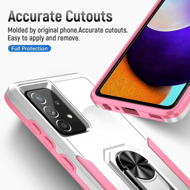 For Samsung Galaxy A52 5G / 4G Pioneer Armor Heavy Duty PC + TPU Holder Phone Case