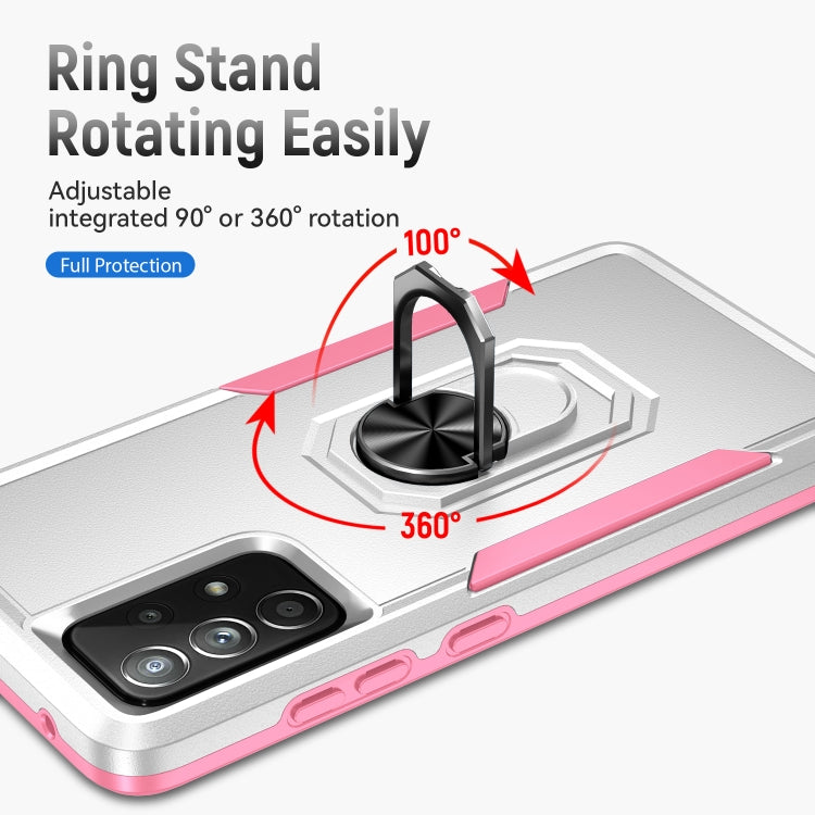For Samsung Galaxy A52 5G / 4G Pioneer Armor Heavy Duty PC + TPU Holder Phone Case