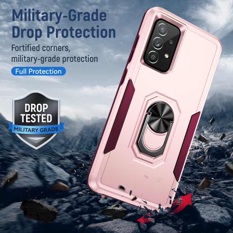 For Samsung Galaxy A52 5G / 4G Pioneer Armor Heavy Duty PC + TPU Holder Phone Case