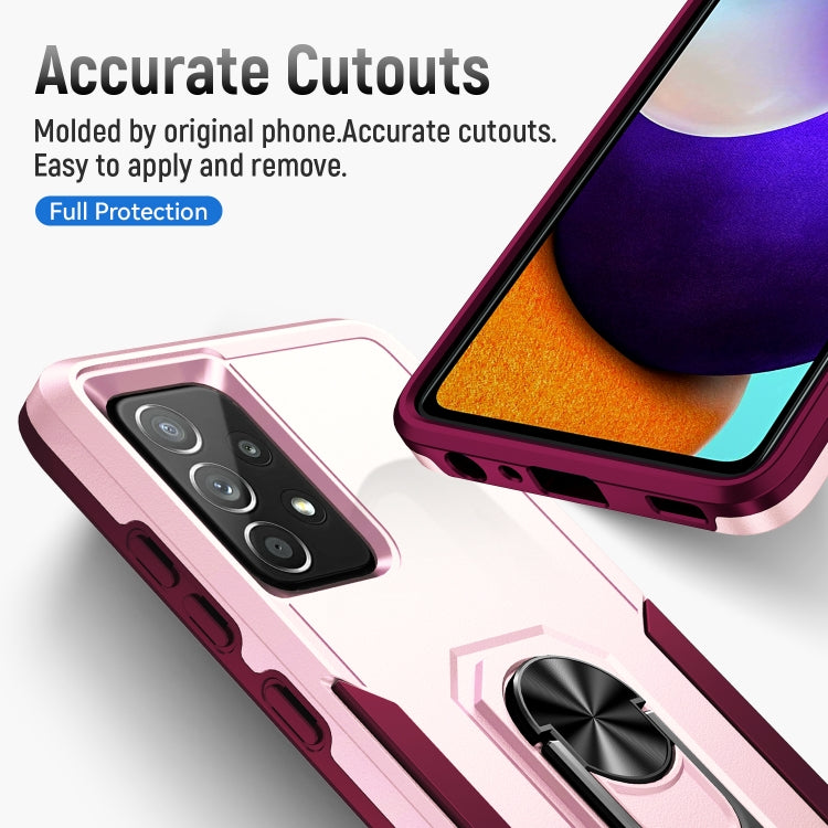 For Samsung Galaxy A52 5G / 4G Pioneer Armor Heavy Duty PC + TPU Holder Phone Case