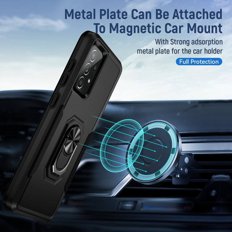 For Samsung Galaxy A52 5G / 4G Pioneer Armor Heavy Duty PC + TPU Holder Phone Case