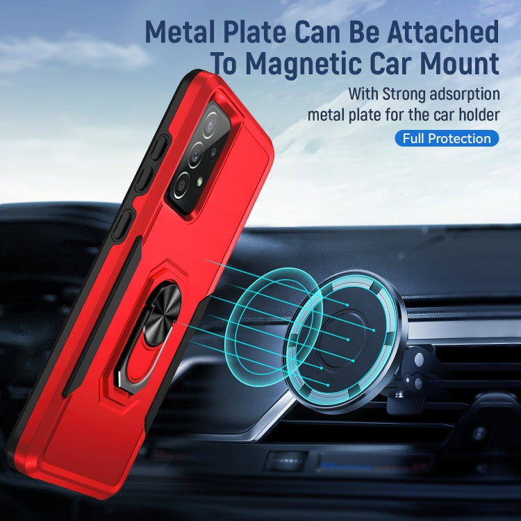 For Samsung Galaxy A52 5G / 4G Pioneer Armor Heavy Duty PC + TPU Holder Phone Case