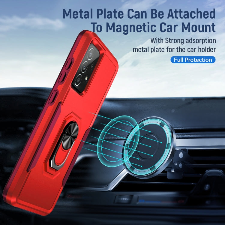 For Samsung Galaxy A52 5G / 4G Pioneer Armor Heavy Duty PC + TPU Holder Phone Case