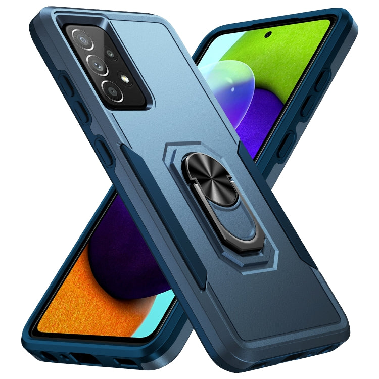 For Samsung Galaxy A52 5G / 4G Pioneer Armor Heavy Duty PC + TPU Holder Phone Case