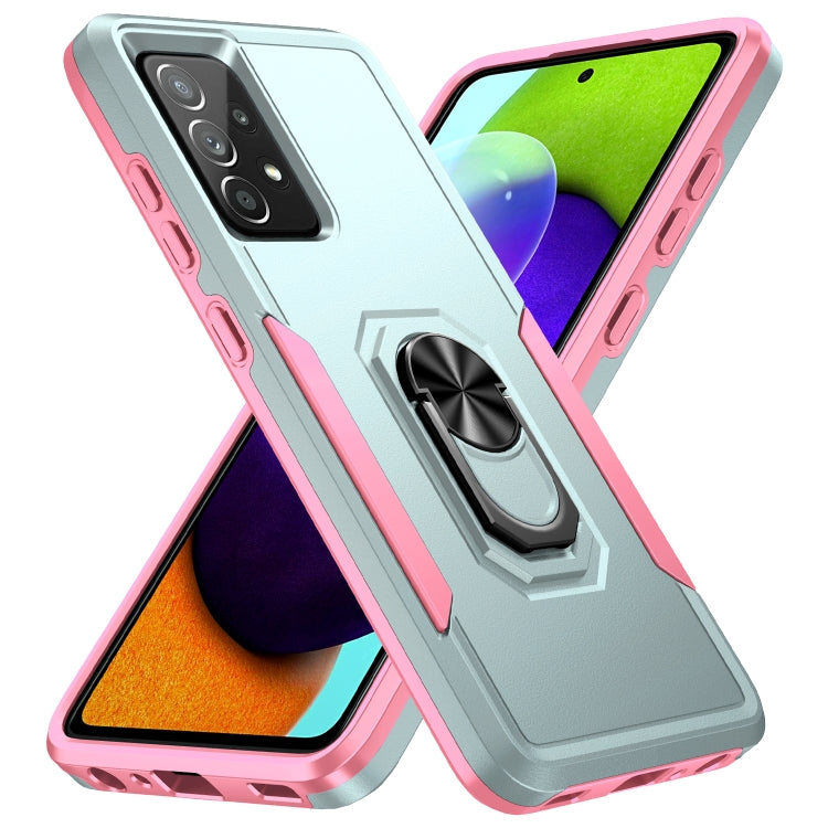 For Samsung Galaxy A52 5G / 4G Pioneer Armor Heavy Duty PC + TPU Holder Phone Case