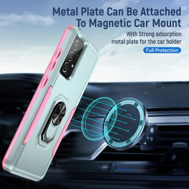 For Samsung Galaxy A52 5G / 4G Pioneer Armor Heavy Duty PC + TPU Holder Phone Case
