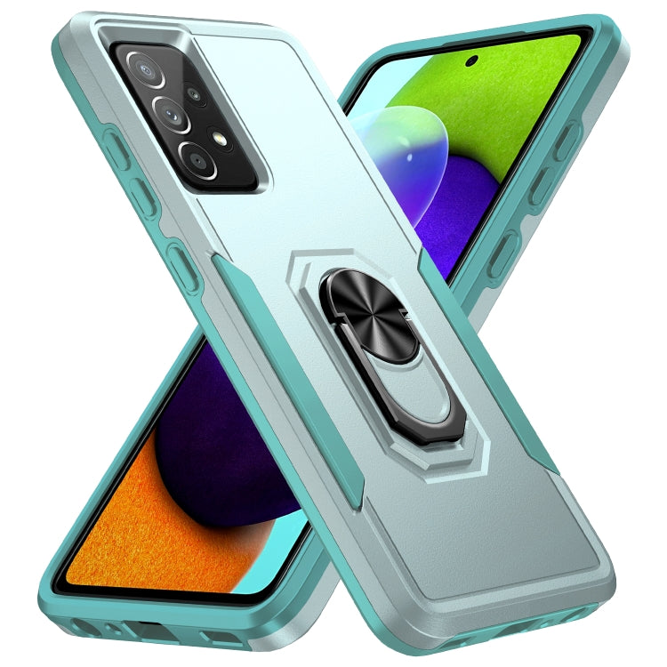 For Samsung Galaxy A52 5G / 4G Pioneer Armor Heavy Duty PC + TPU Holder Phone Case