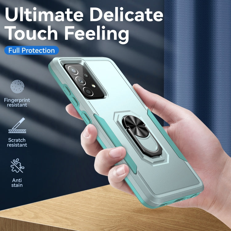 For Samsung Galaxy A52 5G / 4G Pioneer Armor Heavy Duty PC + TPU Holder Phone Case