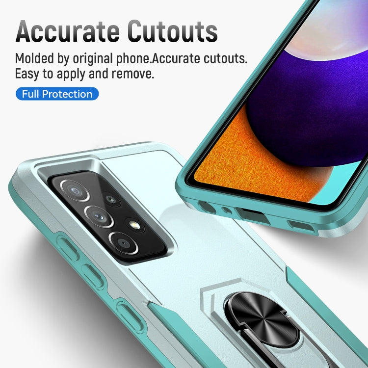 For Samsung Galaxy A52 5G / 4G Pioneer Armor Heavy Duty PC + TPU Holder Phone Case