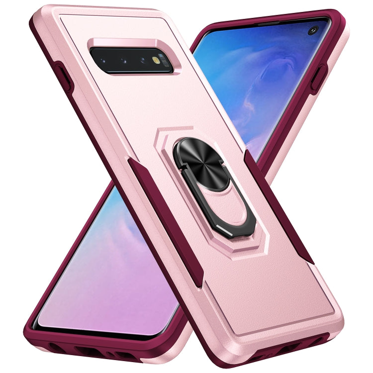 For Samsung Galaxy S10 Pioneer Armor Heavy Duty PC + TPU Holder Phone Case