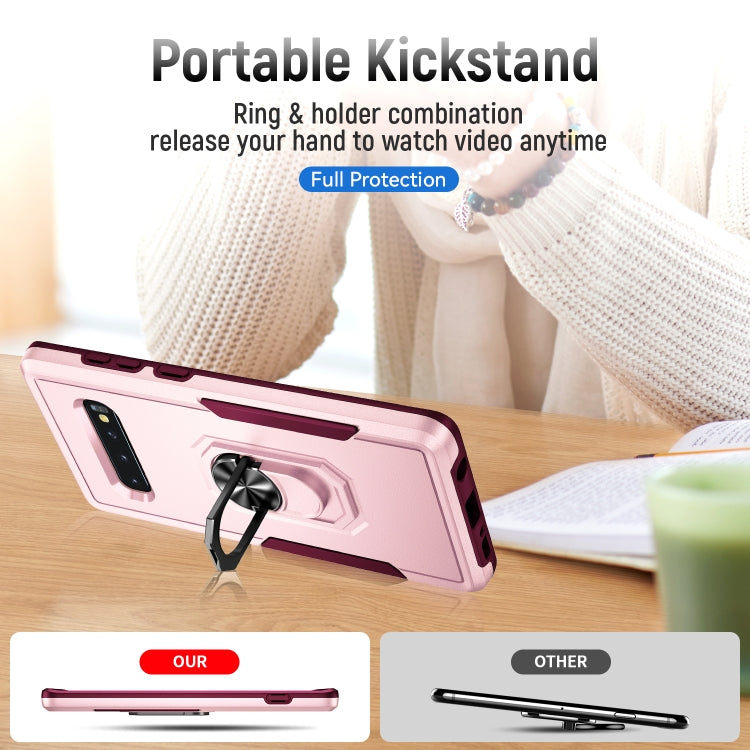 For Samsung Galaxy S10 Pioneer Armor Heavy Duty PC + TPU Holder Phone Case