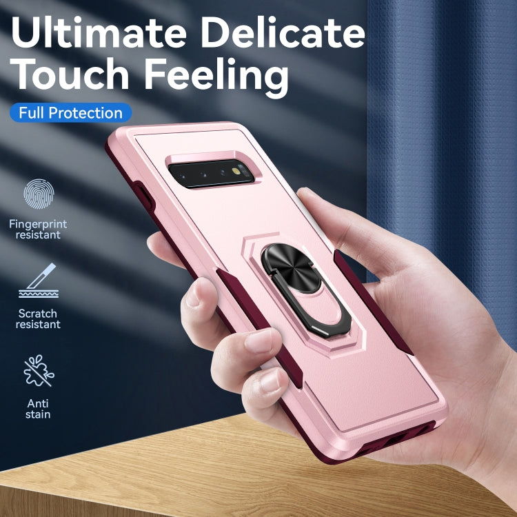 For Samsung Galaxy S10 Pioneer Armor Heavy Duty PC + TPU Holder Phone Case